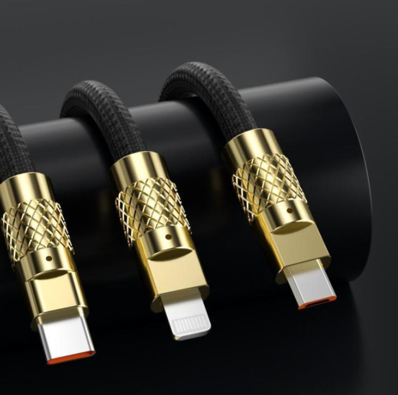 120W Fast Charging 3-in-1 Cable (USB-C, Lightning, Micro USB)