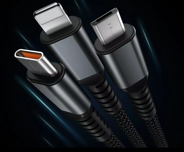 100W 3-in-1 Fast Charging Cable with LED Power Display