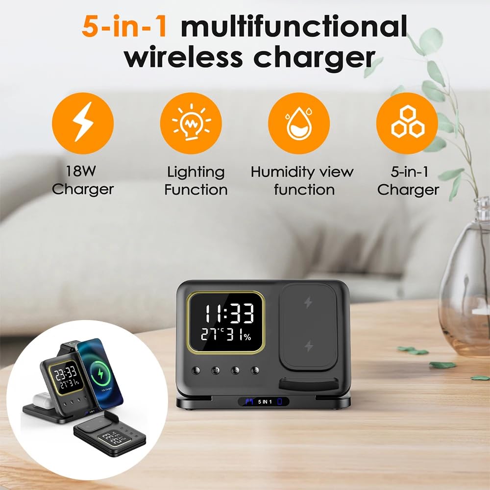 5-in-1 Wireless Charging Station (15W Fast Charge)