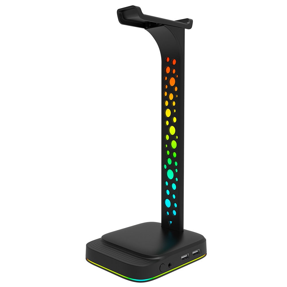 RGB Headphone Stand with AUX 3.5mm & USB Hub