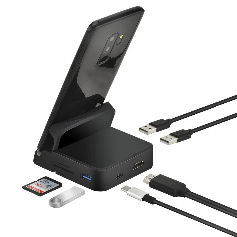 8-in-1 USB-C Docking Station with Phone Stand