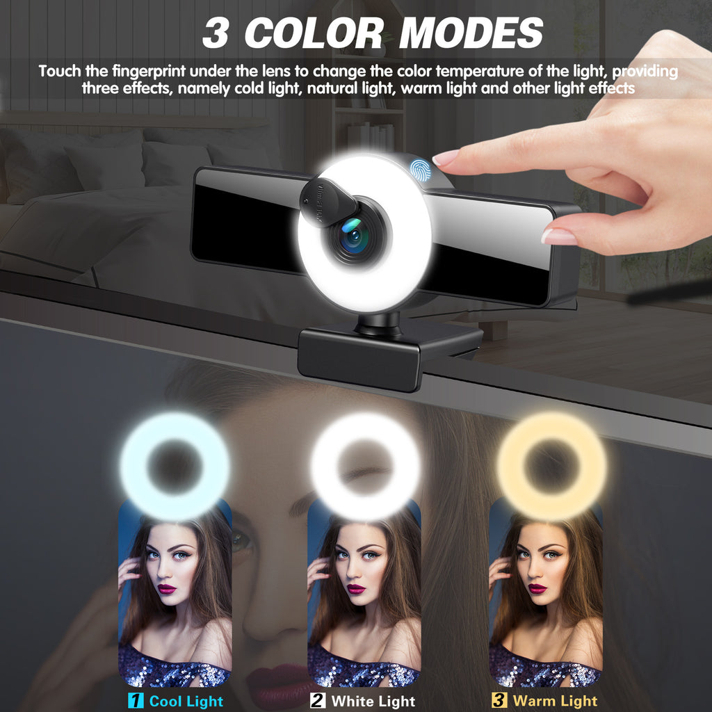 4K Autofocus Webcam with Fill Light (1080p, 60FPS)
