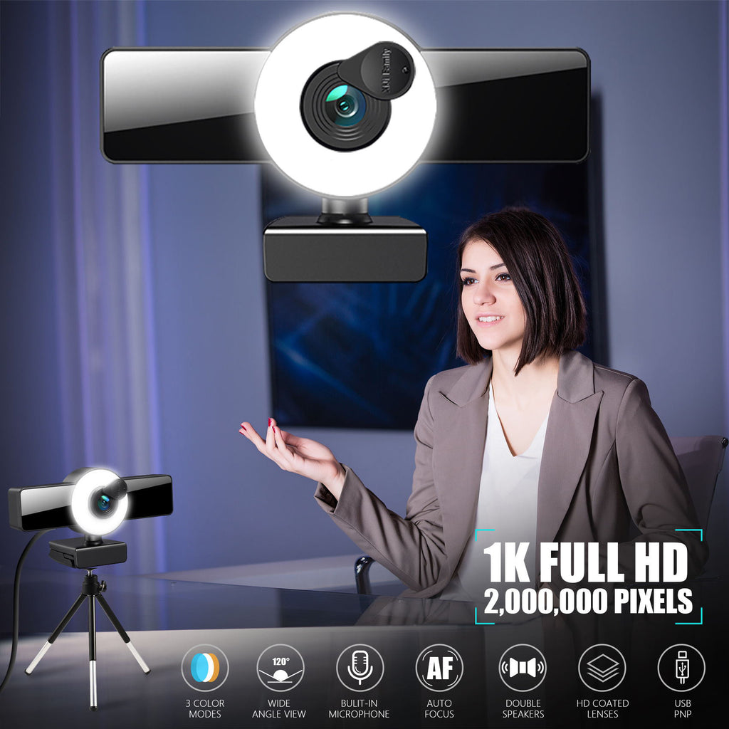 4K Autofocus Webcam with Fill Light (1080p, 60FPS)