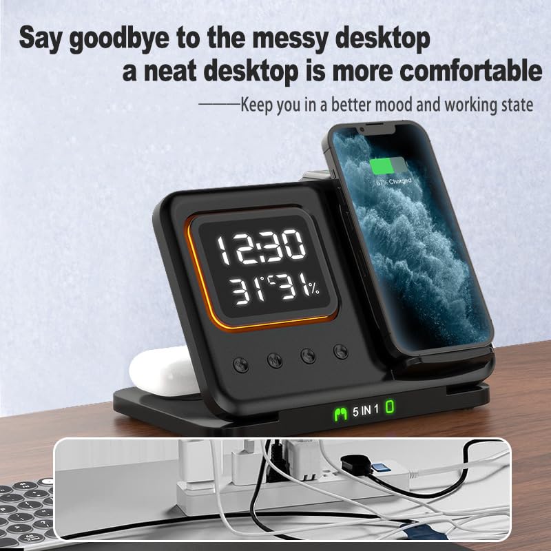 5-in-1 Wireless Charging Station (15W Fast Charge)